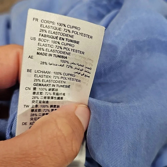 SANDRO Saint Trop Off-the-shoulder Top In Azur Blue Sz 1 or L - Picture 4 of 10